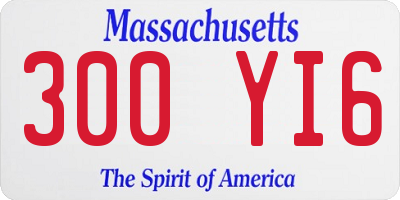 MA license plate 300YI6