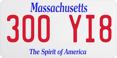 MA license plate 300YI8