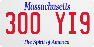 MA license plate 300YI9