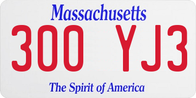 MA license plate 300YJ3