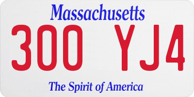 MA license plate 300YJ4