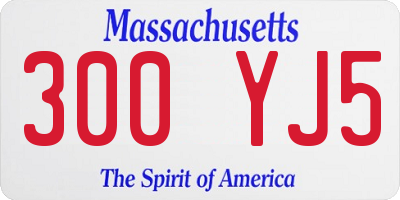 MA license plate 300YJ5