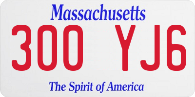 MA license plate 300YJ6