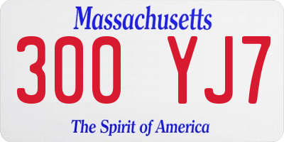 MA license plate 300YJ7