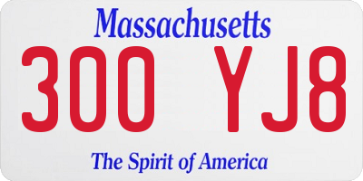 MA license plate 300YJ8