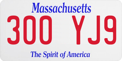 MA license plate 300YJ9