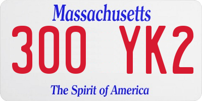 MA license plate 300YK2