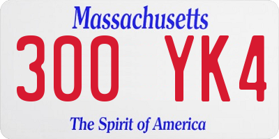 MA license plate 300YK4