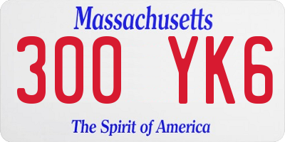 MA license plate 300YK6