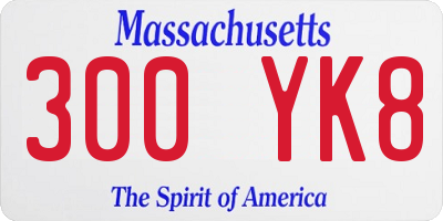 MA license plate 300YK8