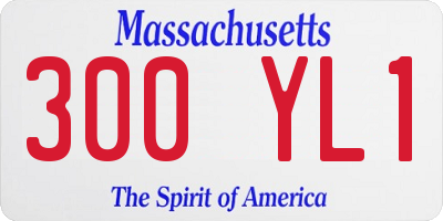 MA license plate 300YL1