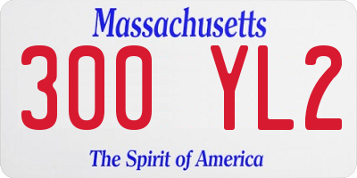 MA license plate 300YL2