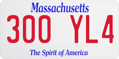 MA license plate 300YL4
