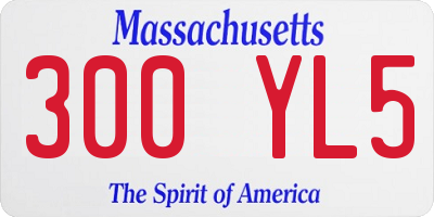 MA license plate 300YL5