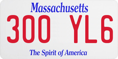 MA license plate 300YL6