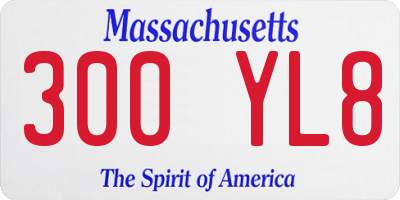 MA license plate 300YL8
