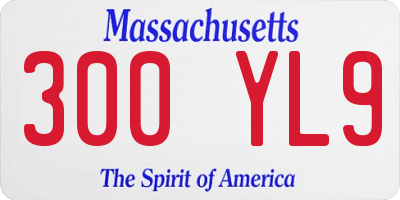 MA license plate 300YL9