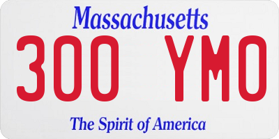 MA license plate 300YM0