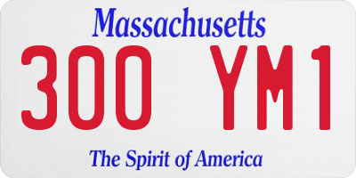 MA license plate 300YM1
