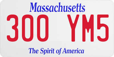 MA license plate 300YM5