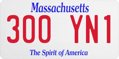 MA license plate 300YN1
