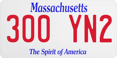 MA license plate 300YN2