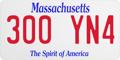 MA license plate 300YN4