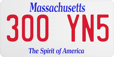 MA license plate 300YN5