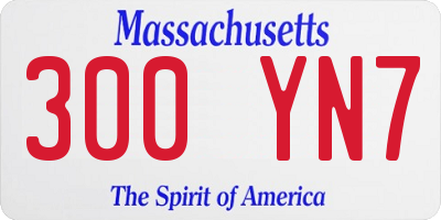 MA license plate 300YN7
