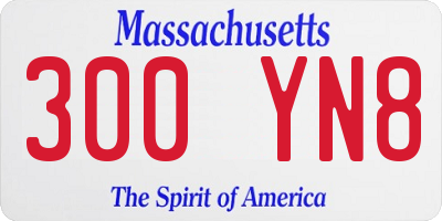 MA license plate 300YN8