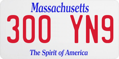MA license plate 300YN9