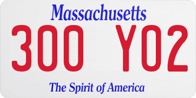MA license plate 300YO2