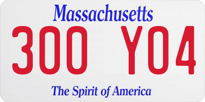 MA license plate 300YO4