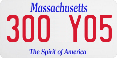 MA license plate 300YO5