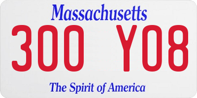 MA license plate 300YO8