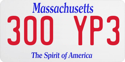 MA license plate 300YP3