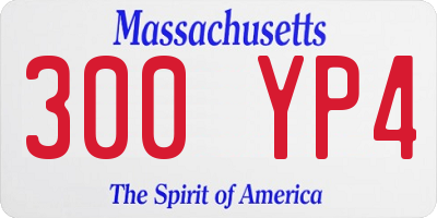 MA license plate 300YP4