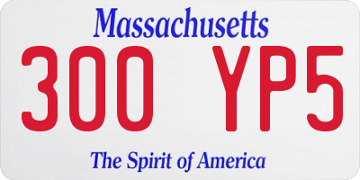 MA license plate 300YP5