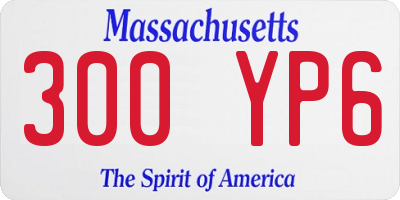 MA license plate 300YP6