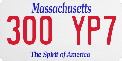 MA license plate 300YP7