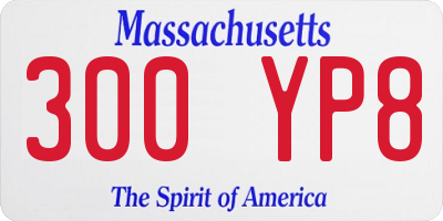 MA license plate 300YP8