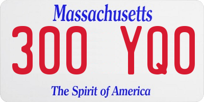 MA license plate 300YQ0