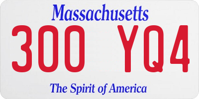 MA license plate 300YQ4