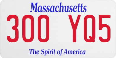 MA license plate 300YQ5