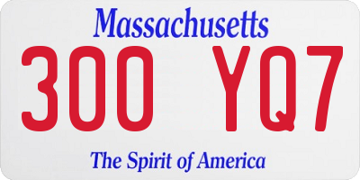 MA license plate 300YQ7