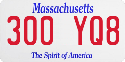 MA license plate 300YQ8
