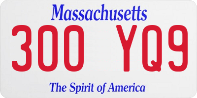 MA license plate 300YQ9