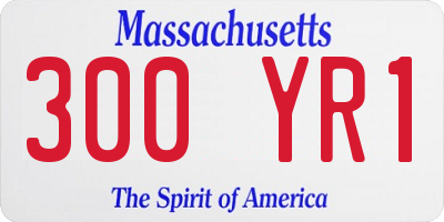 MA license plate 300YR1
