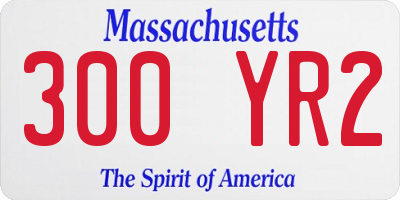 MA license plate 300YR2