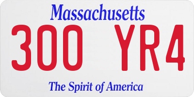 MA license plate 300YR4